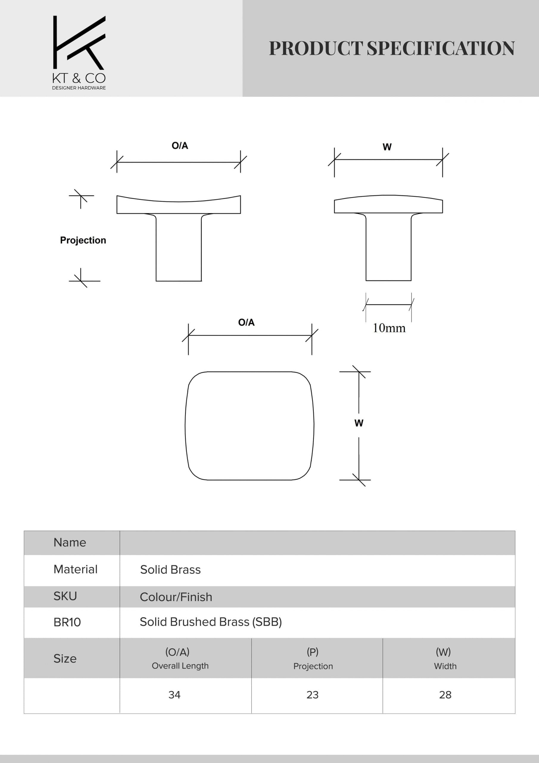 Handle product specification